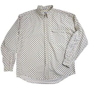 VTG Dockers 100% Cotton Shirt Medallion Regency LS Button Front Neutral Y2K M